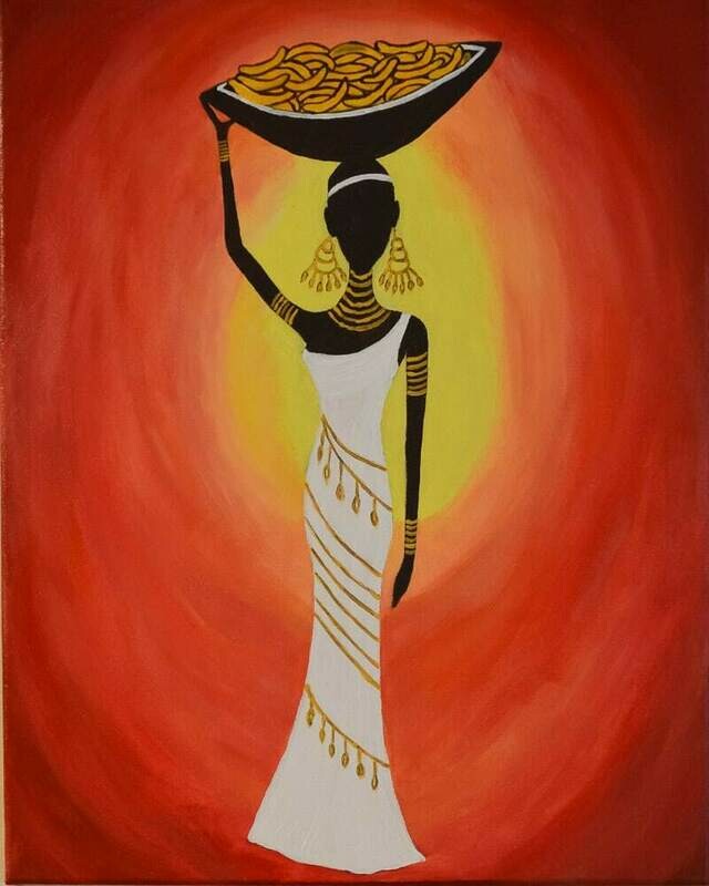 WOMAN WITH BANANAS PAINT & SIP KIT