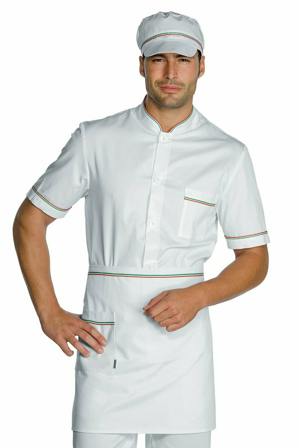 Grembiule vita con tasca bianco + tricolore