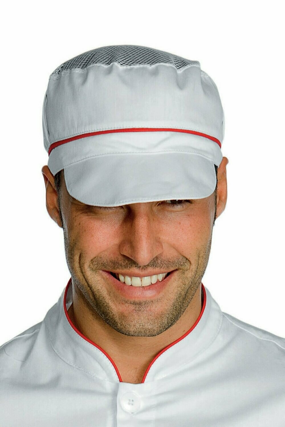 Cappello Charly con rete bianco + rosso