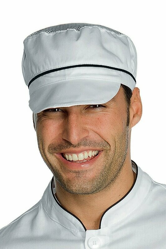 Cappello Charly con rete  bianco + nero