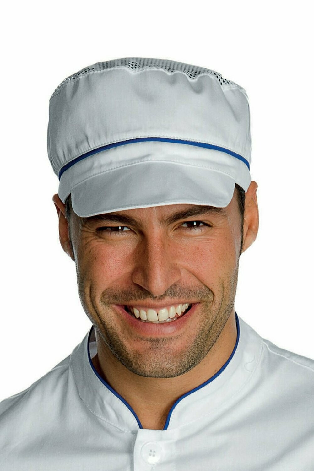 Cappello Charly con rete bianco + blu Cina
