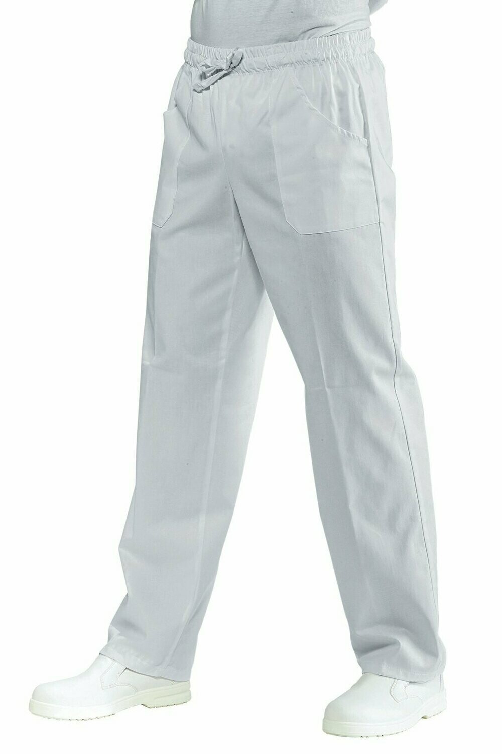 Pantalone con elastico bianco