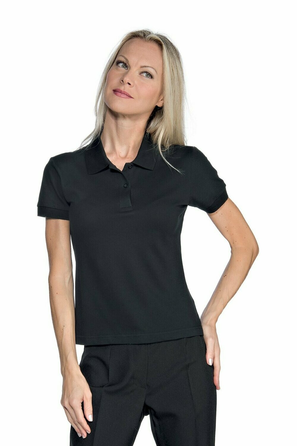 Polo donna stretch nero