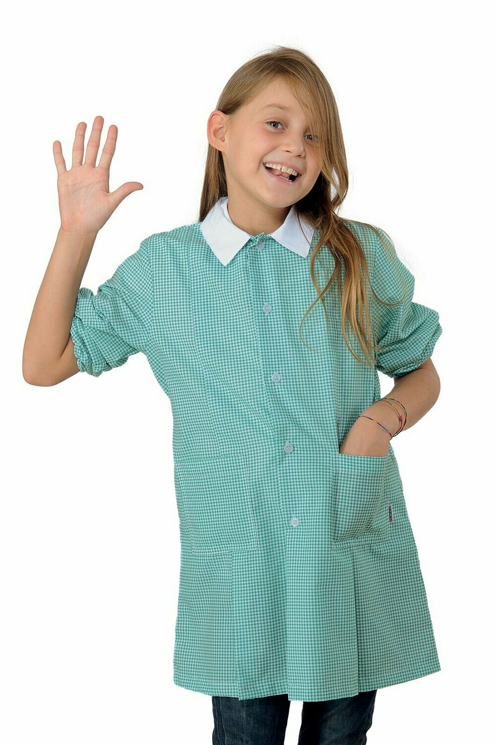 Grembiule unisex Pollicino quadretto verde