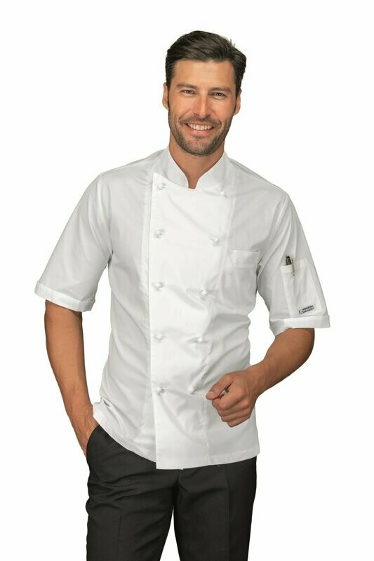 Giacca Alabama slim mezza manica, extra light super stretch bianco