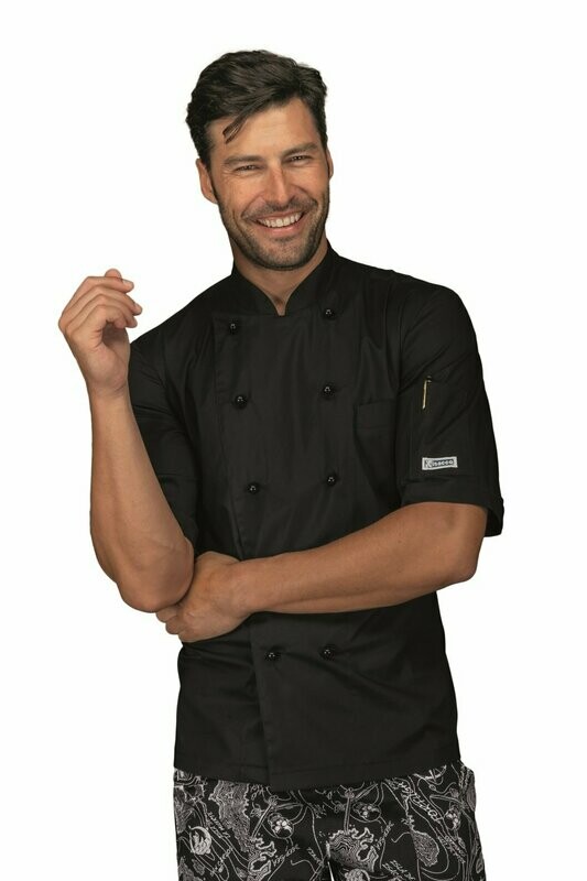 Giacca Alabama slim mezza manica, extra light super stretch nero