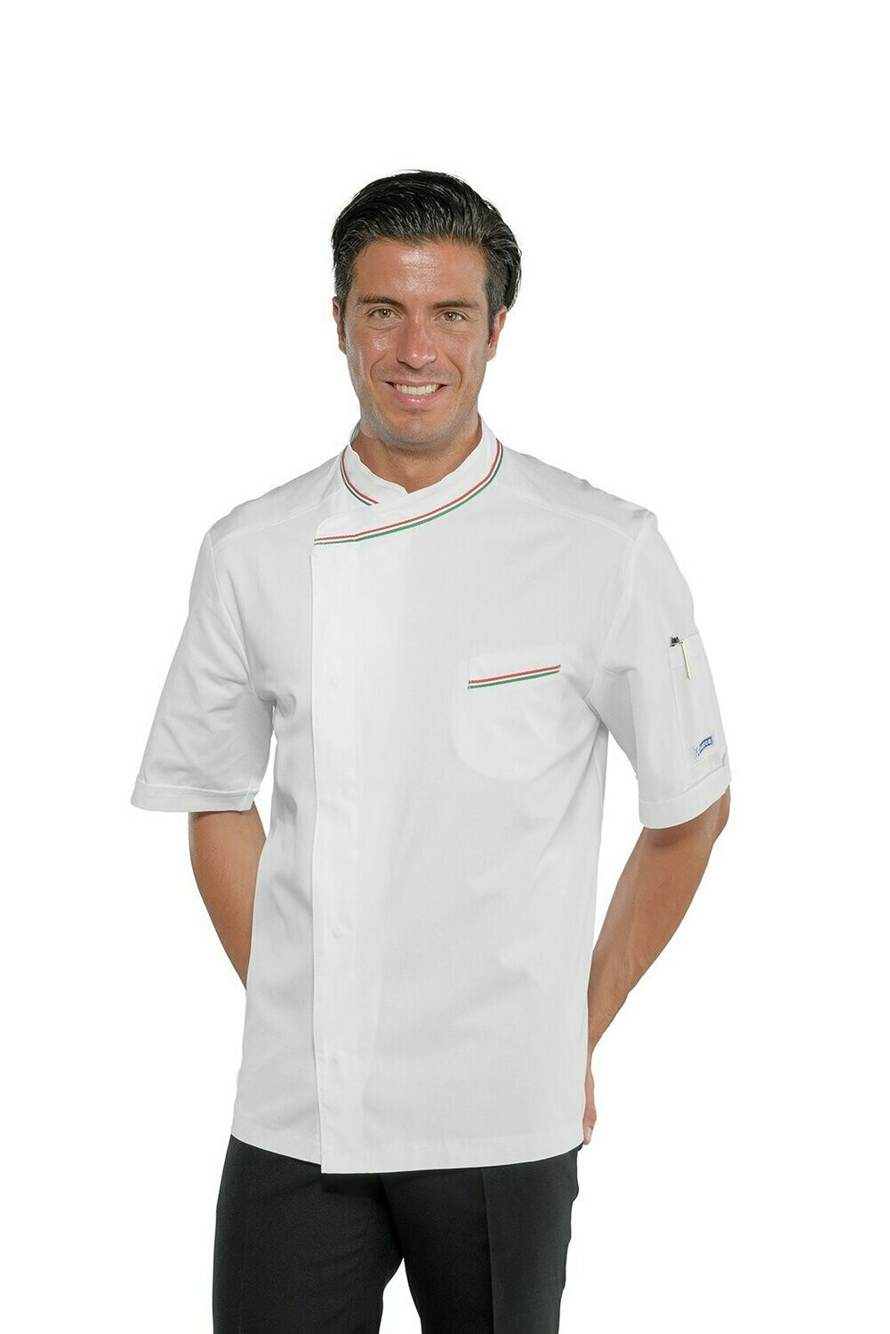 Giacca  Bilbao mezza manica  bianco + tricolore