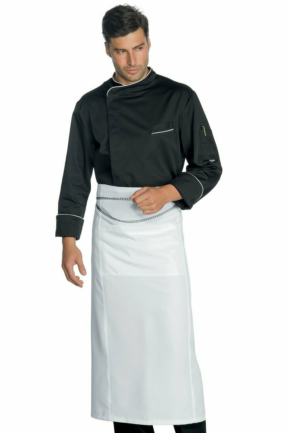 Giacca cuoco Pretoria nero + bianco