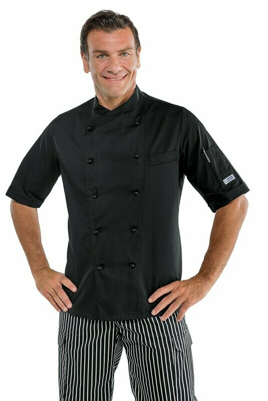 Giacca Panama slim mezza manica nero