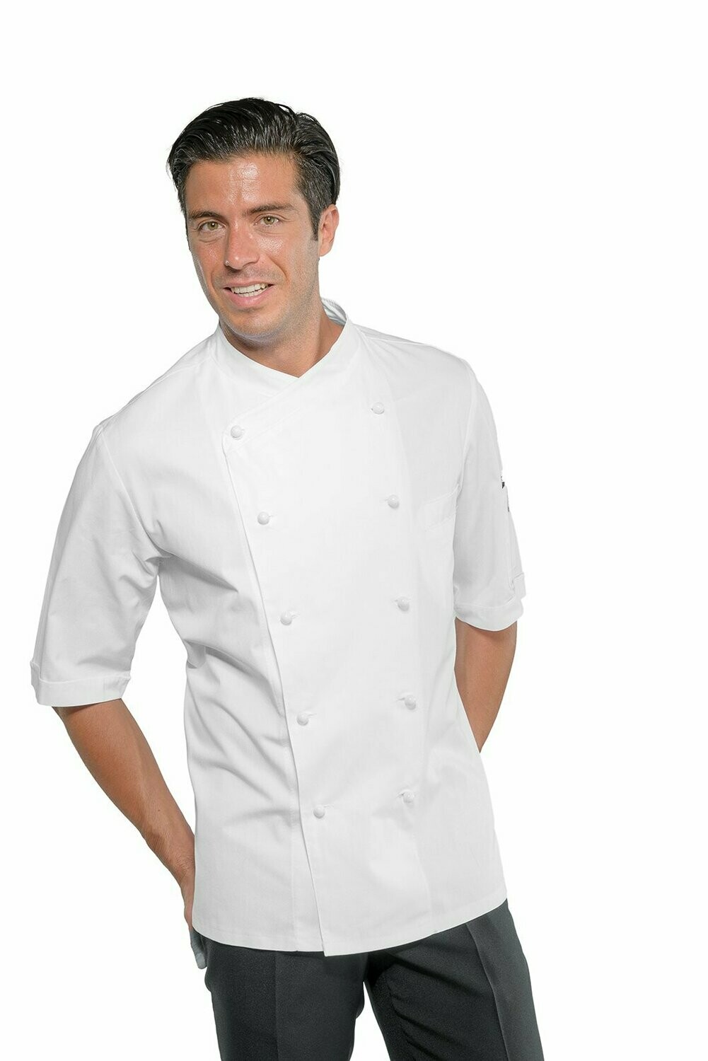 Giacca Panama slim mezza manica bianco