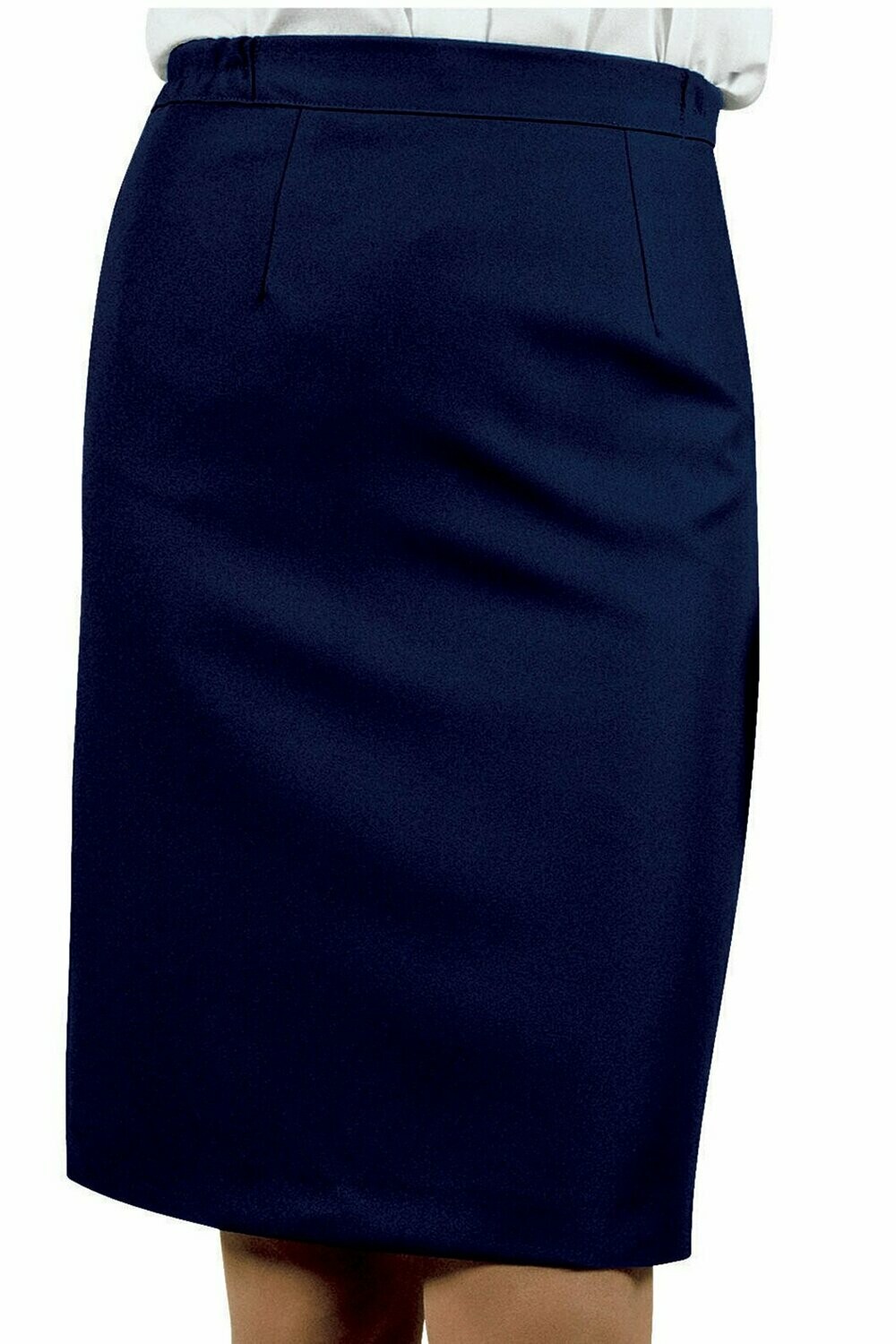 Gonna Losanna stretch lana foderata blu