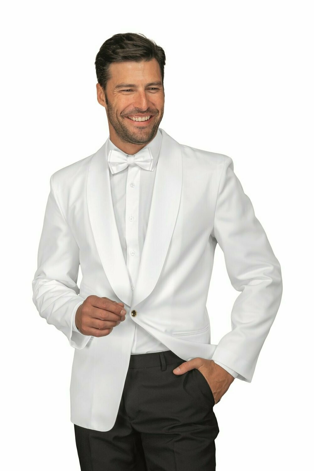 Giacca scialle monopetto bianco