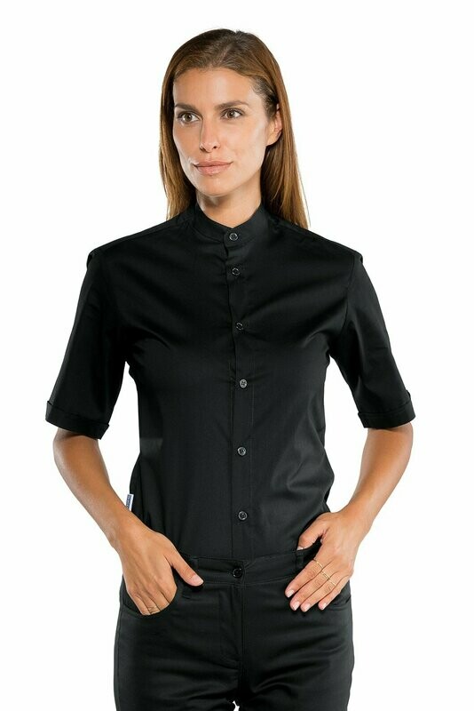 Camicia Detroit unisex stretch mezza manica nero