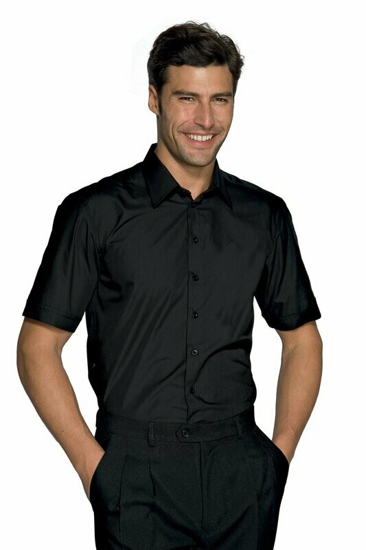 Camicia Cartagena slim stretch mezza manica nero