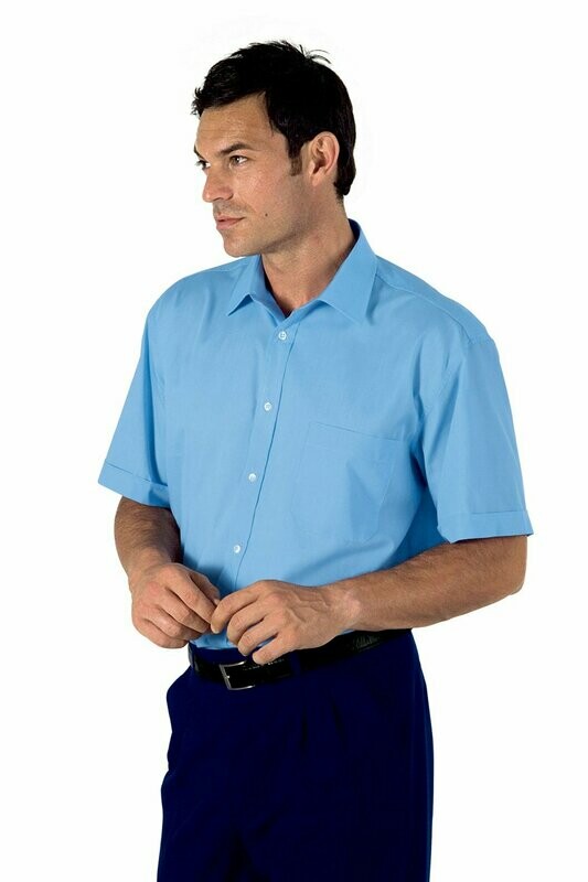 Camicia unisex mezza manica azzurro