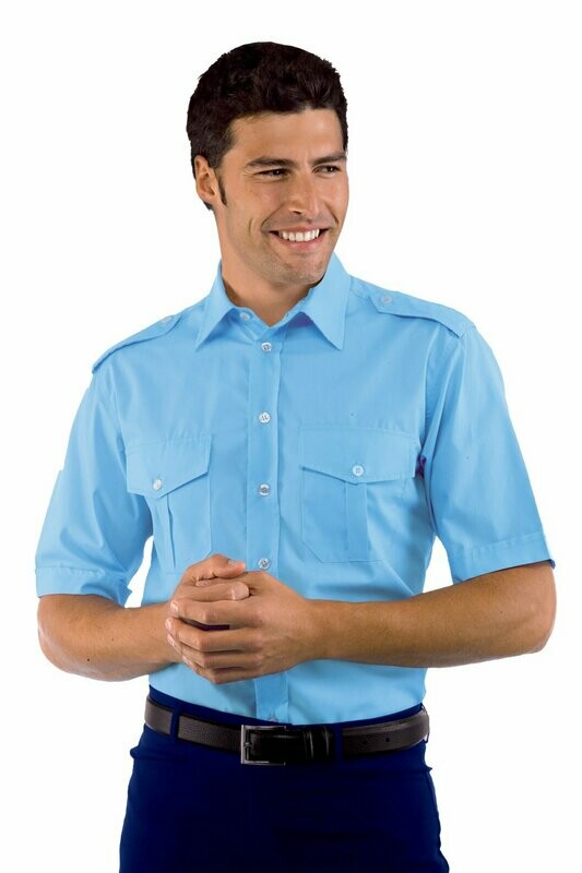 Camicia pilota  mezza manica azzurro