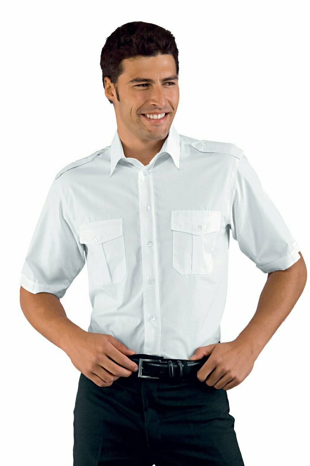 Camicia pilota mezza manica bianco