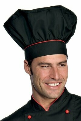 Cappello cuoco nero + rosso