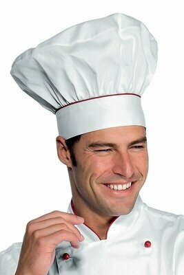 Cappello cuoco bianco + rosso