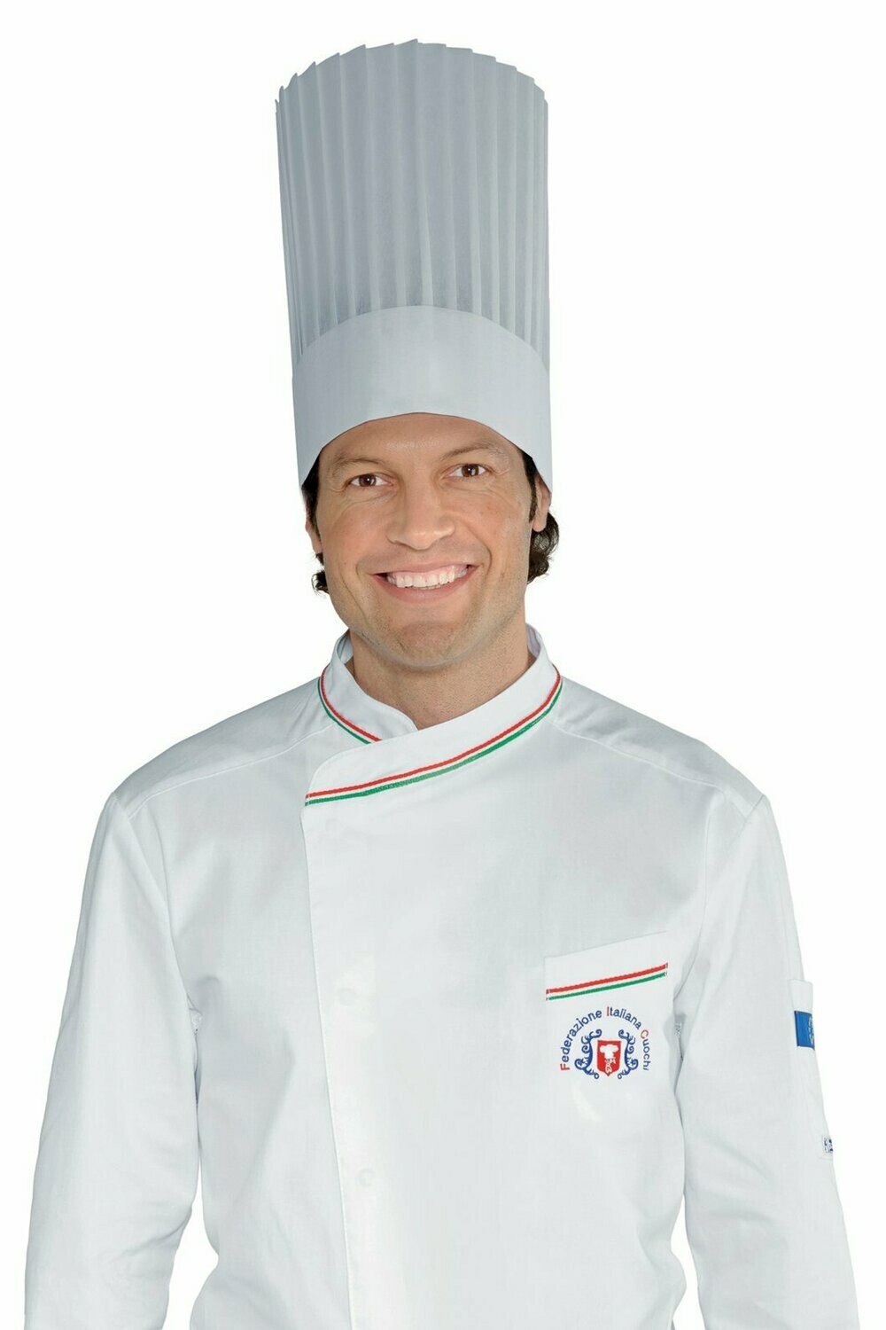 Confezione 10 pezzi  cappello cuoco Royal TNT bianco