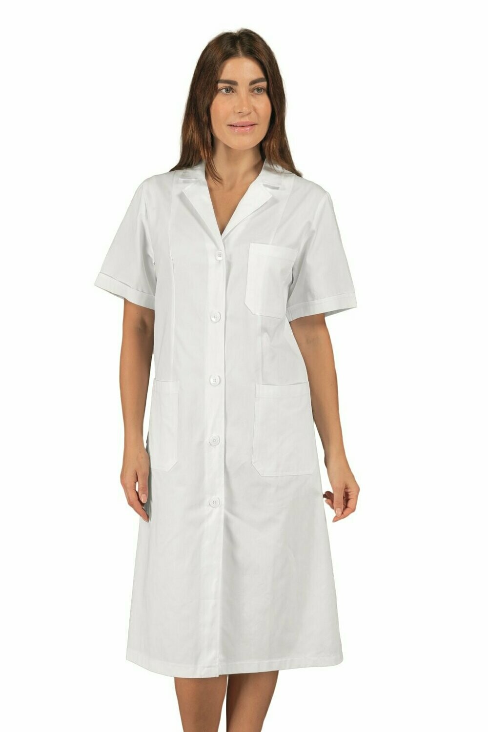 Camice Vichy mezza manica bianco