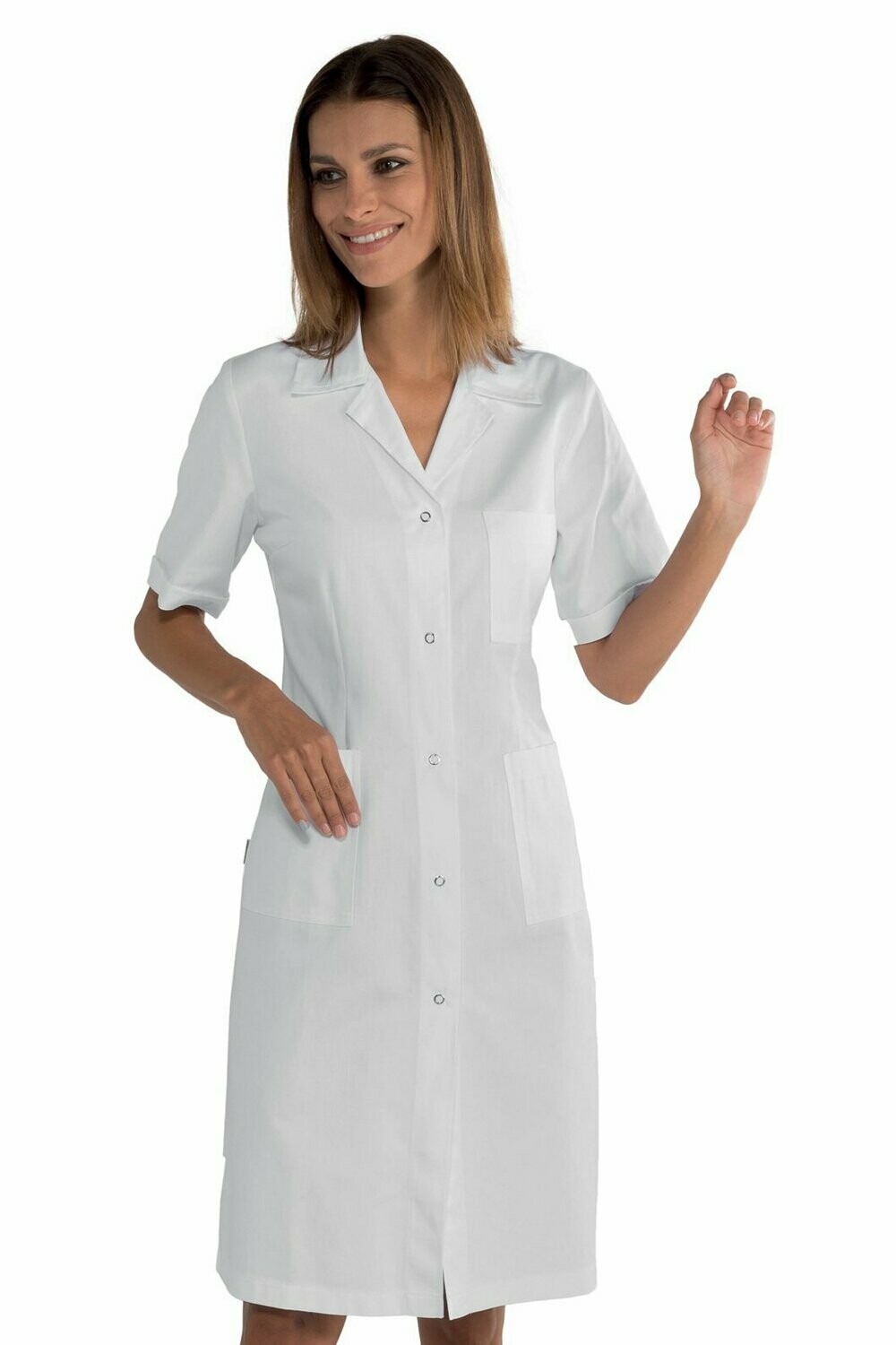 Camice donna bottoni a pressione mezza manica bianco