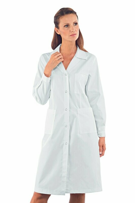 Camice donna  bottoni a pressione  antiacido solforico bianco