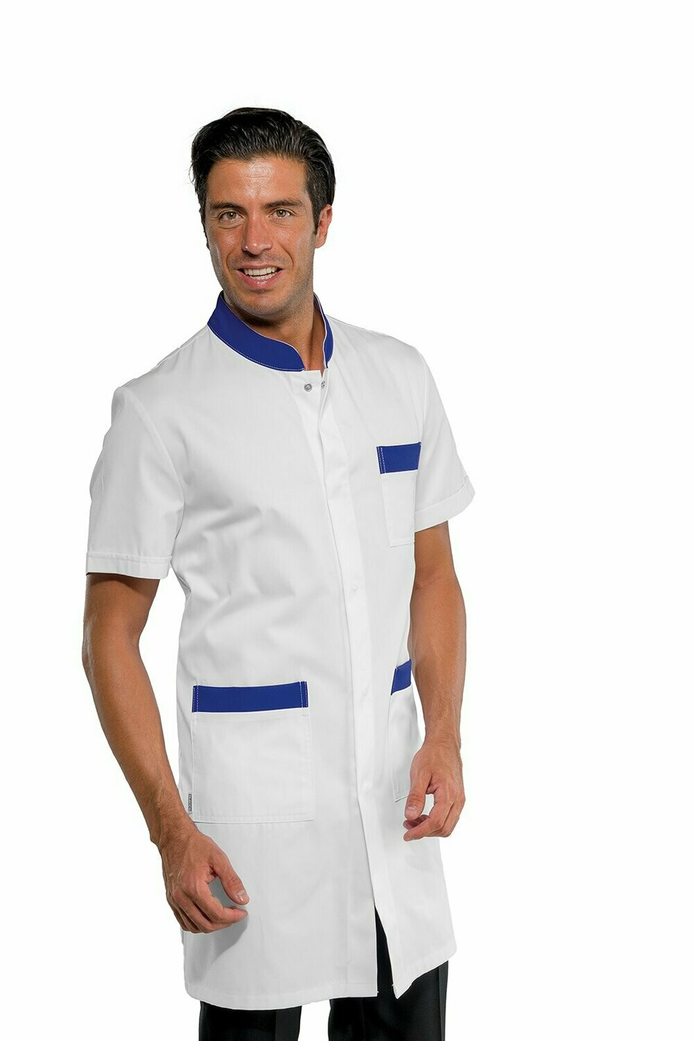 Camice Dover mezza manica bianco + blu Cina
