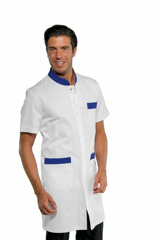 Camice Dover mezza manica bianco + blu Cina