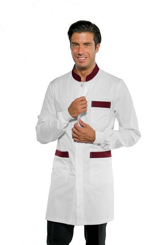 Camice Dover polso in maglia bianco +bordeaux