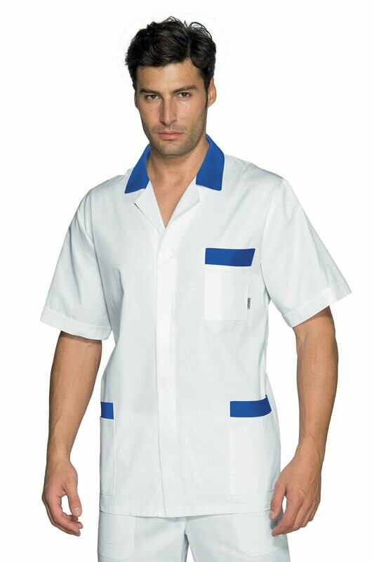 Casacca Peter mezza manica bianco + blu cina