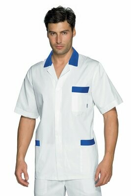 Casacca Peter mezza manica bianco + blu cina