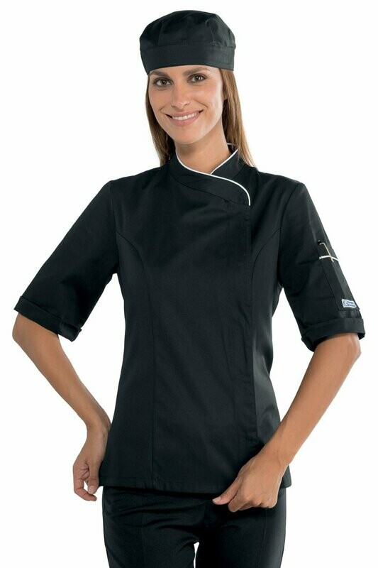 Giacca Lady snaps mezza manica nero + bianco