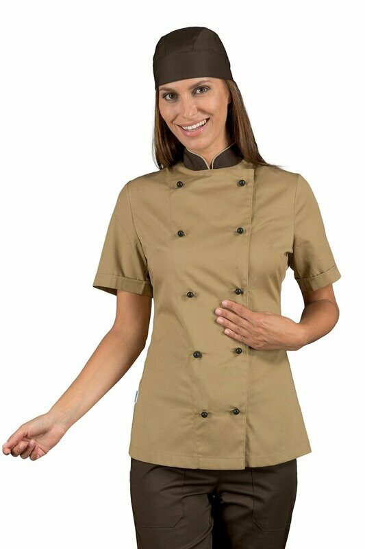 Giacca lady royal mezza manica  biscotto + moro