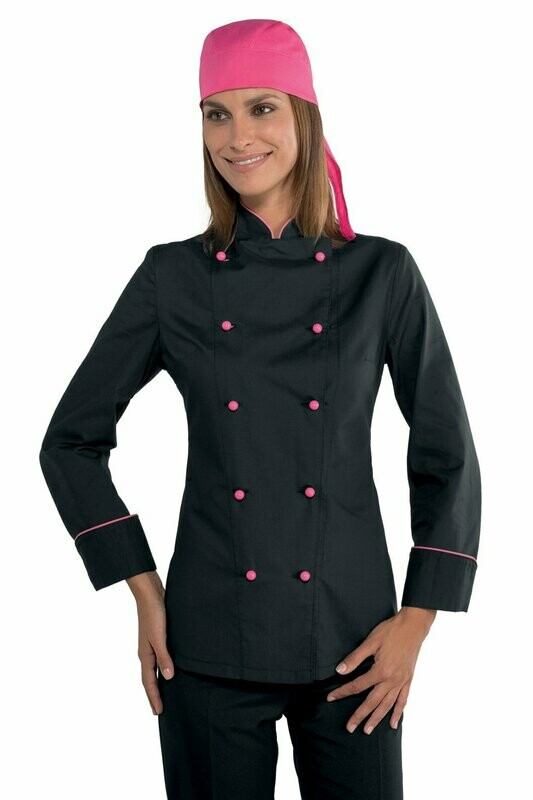 Giacca lady extra light  nero + fuxia