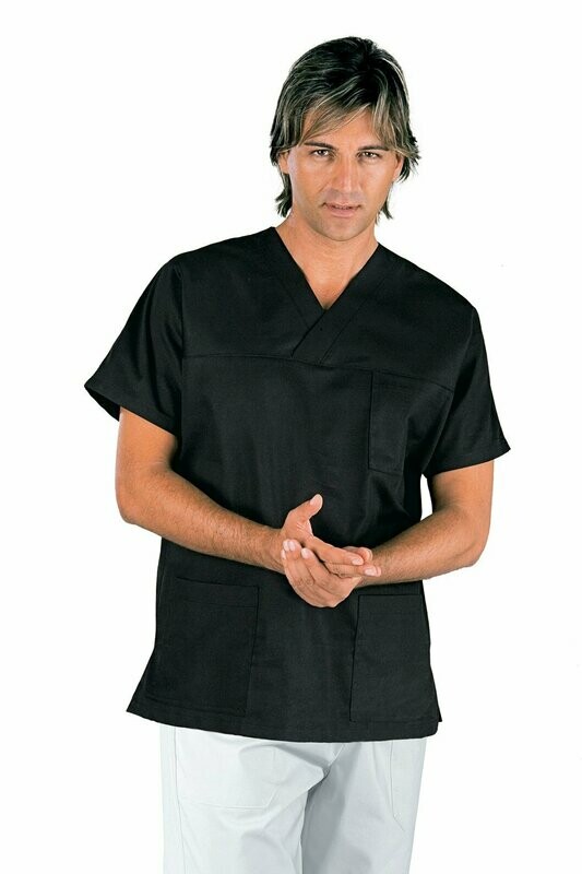 Casacca collo a V mezza manica nero