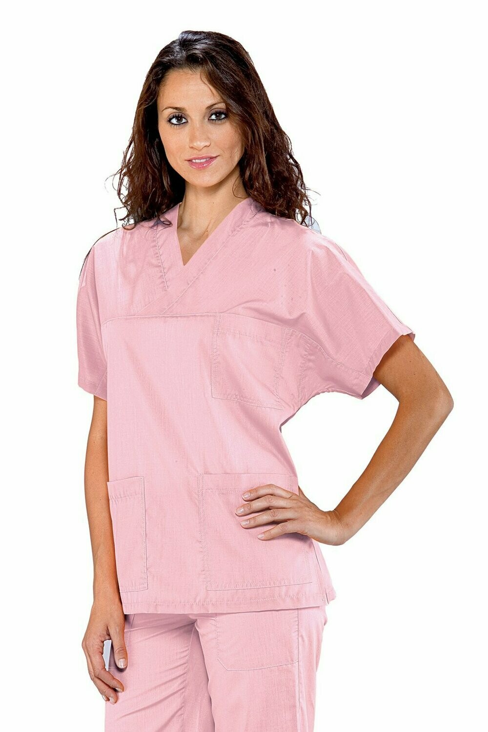 Casacca collo a V mezza manica rosa