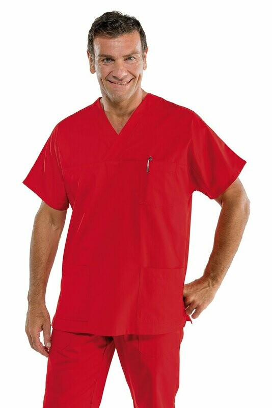 Casacca collo a V mezza manica rosso
