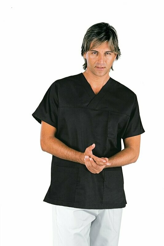 Casacca collo a V mezza manica nero