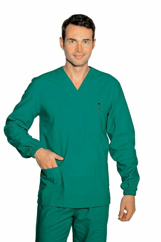 Casacca collo a V  manica lunga verde