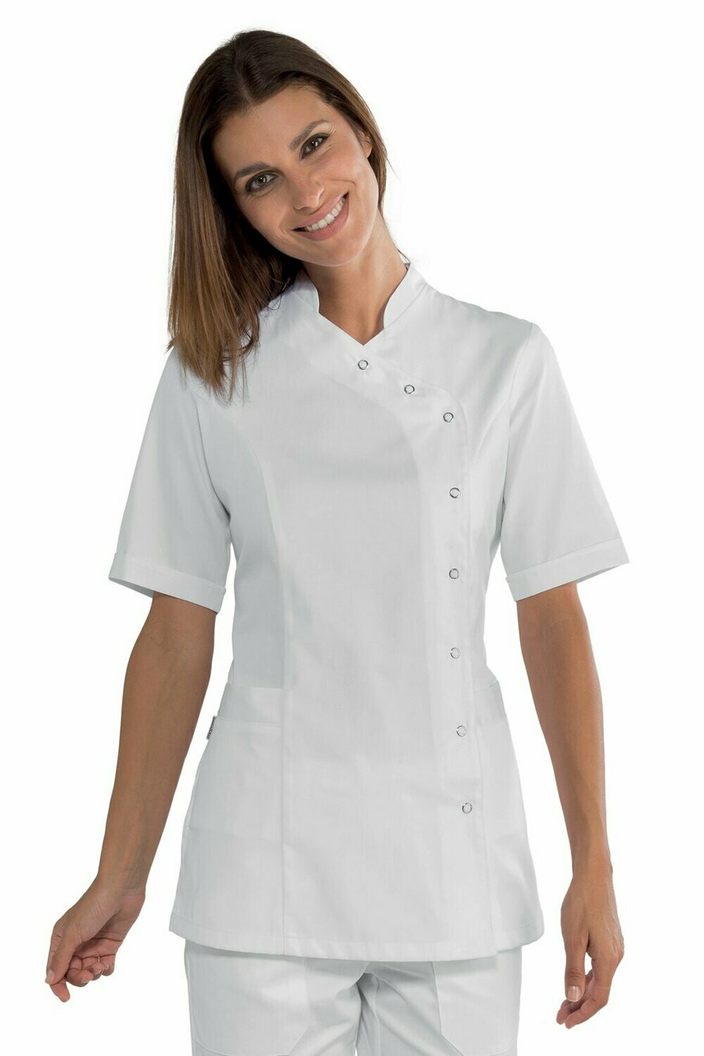Casacca Nizza bottoni a pressione mezza manica bianco