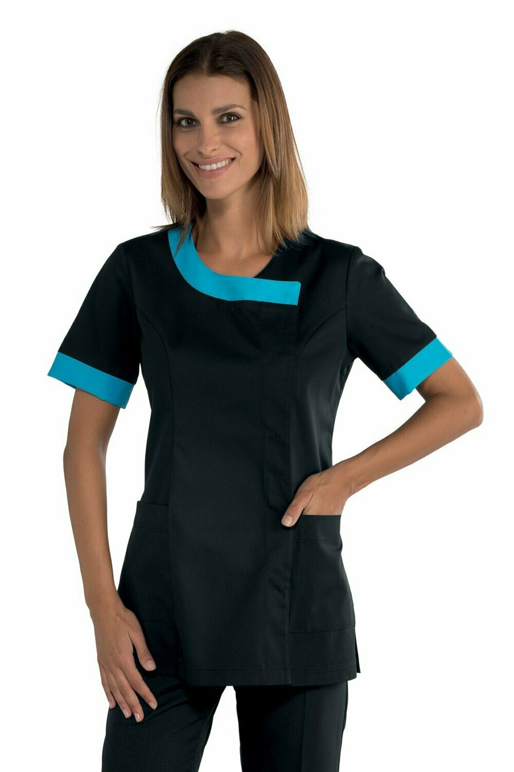 Casacca Delhi nero + turchese