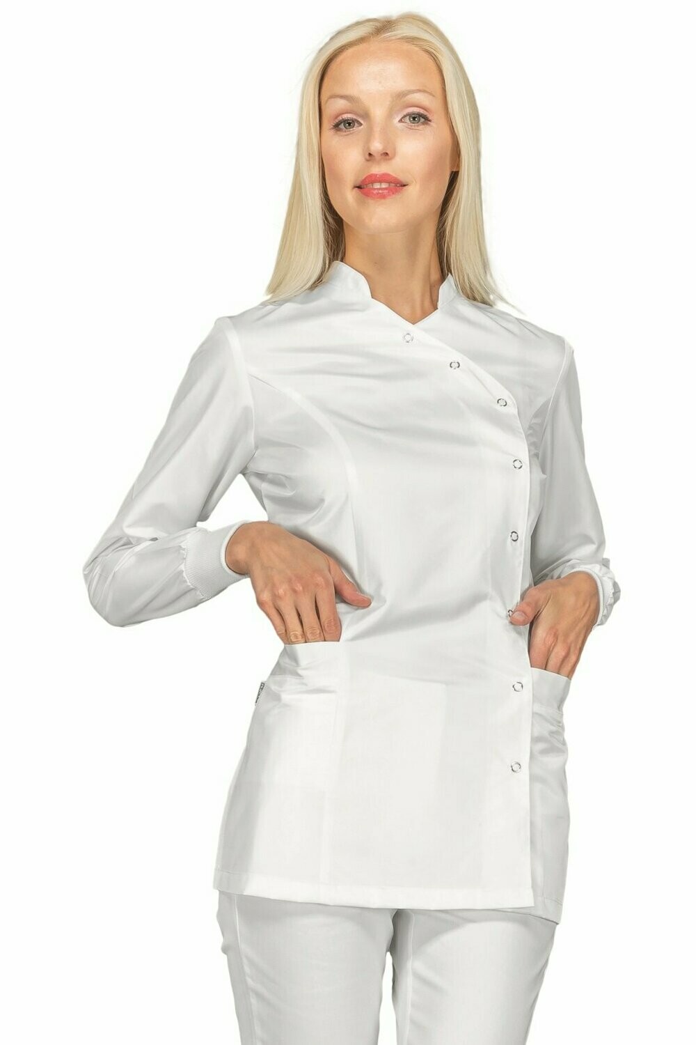 Casacca Nizza polso in maglia Superdry bianco