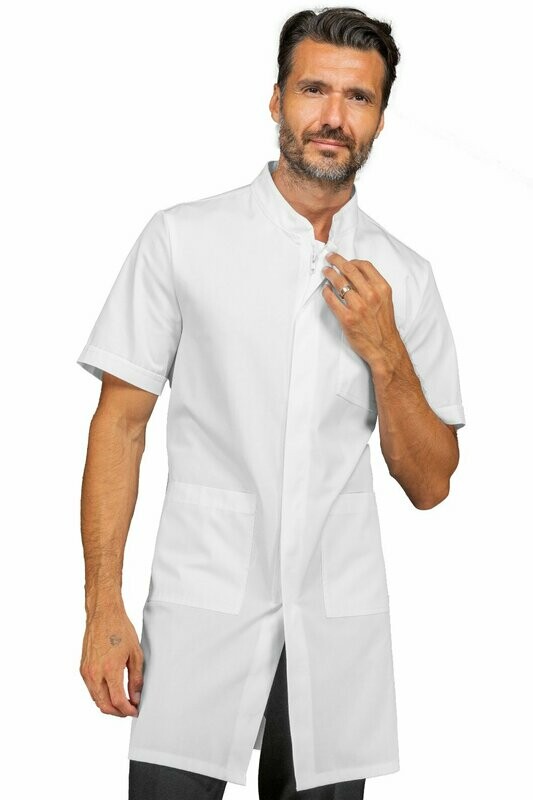 Camice Dover mezza manica zip bianco