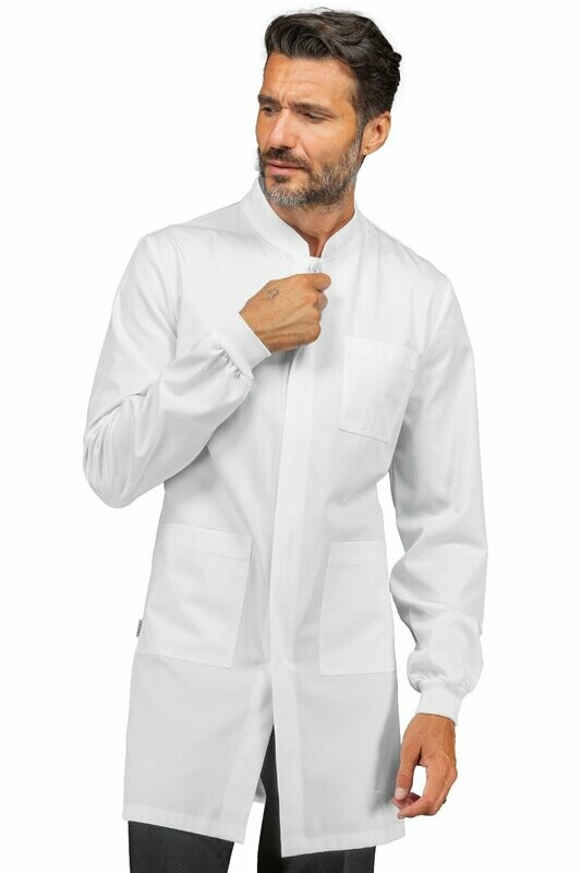 Camice Dover zip bianco polso in maglia