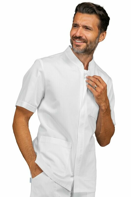 Casacca Corfù zip mezza manica bianco