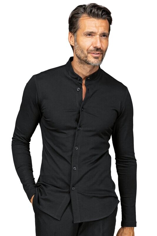 Camicia unisex Portorico stretch nero