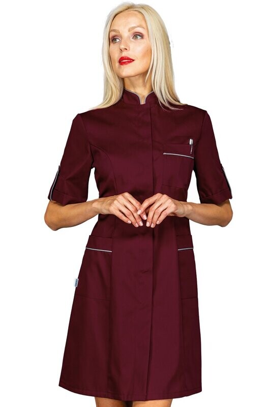 Camice Venezia mezza manica bordeaux + codino grigio