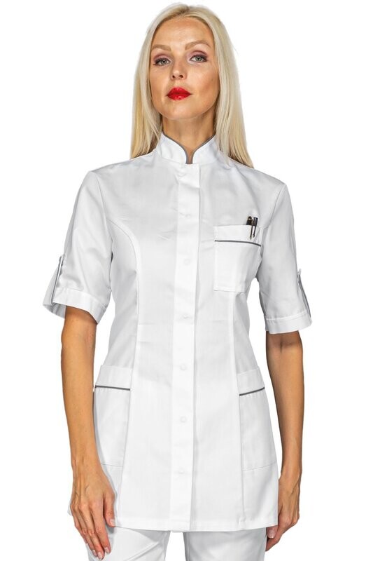 Casacca Antigua mezza manica bianco + codino grigio