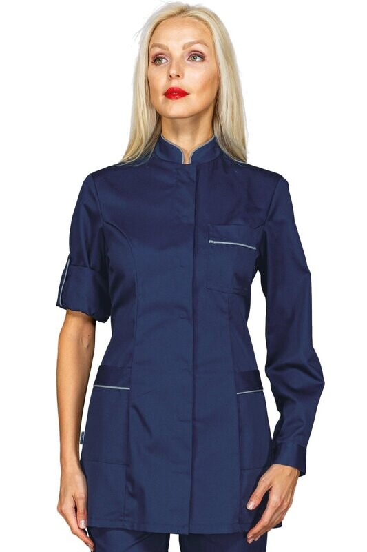 Casacca Antigua blu + codino grigio